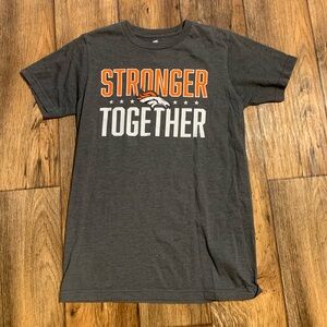 Fanatics Charcoal Denver Broncos “Stronger Together” t-shirt - Size: Small